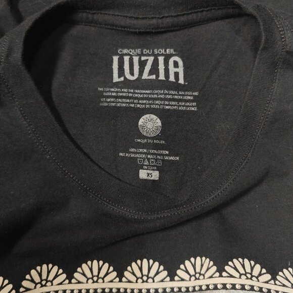 Cirque du Soleil LUZIA Graphic T-Shirt XS | Black Silver Foil Design - Picture 3 of 3